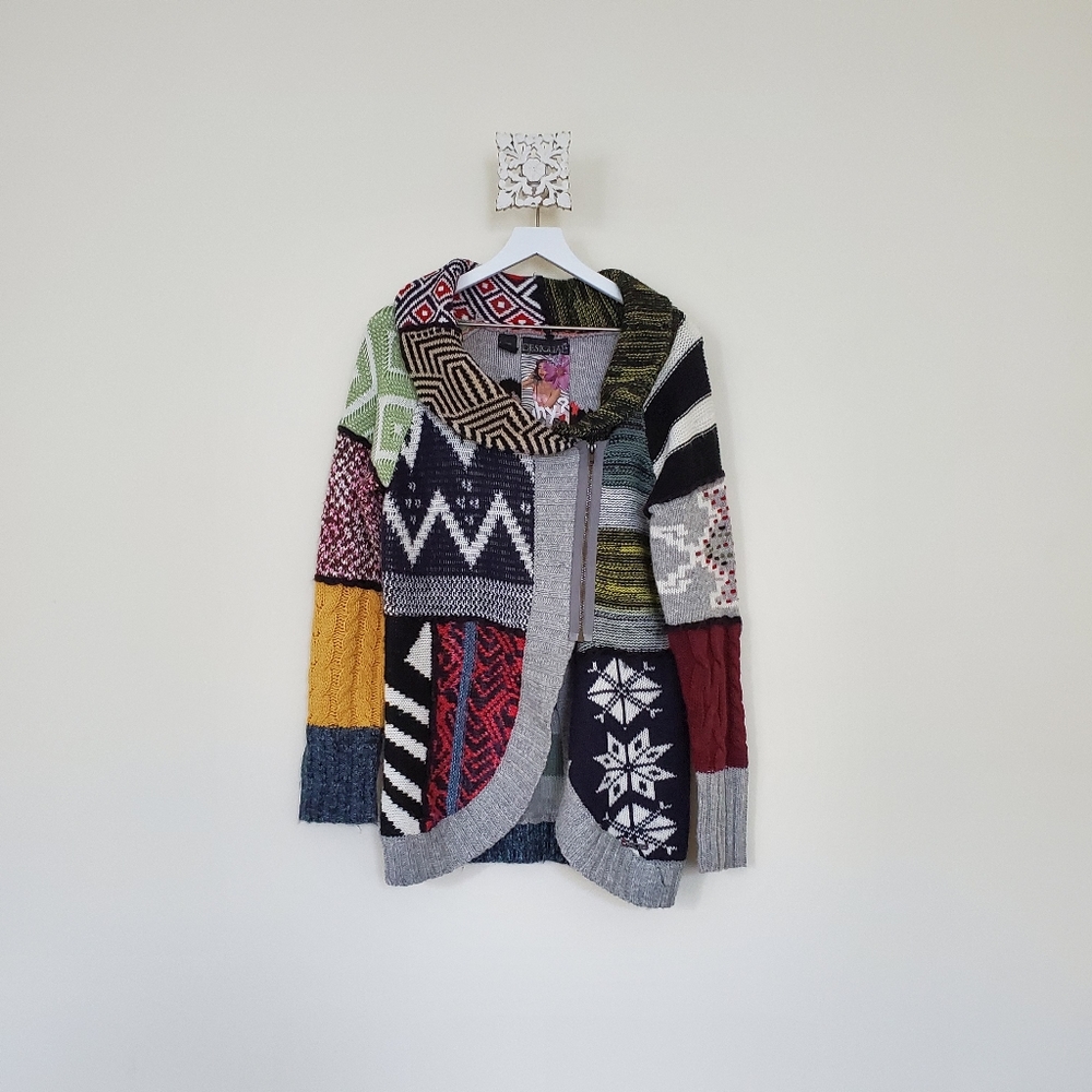 Desigual Patchwork Cardigan Sweater